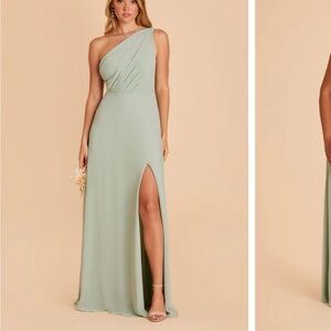 Birdy Grey Kira Dress With Slit in Chiffon Sage